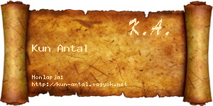 Kun Antal névjegykártya